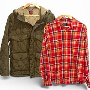 Vintage J.Crew Sporting Goods New York Men’s Jacket and Flannel Bundle Size S/M